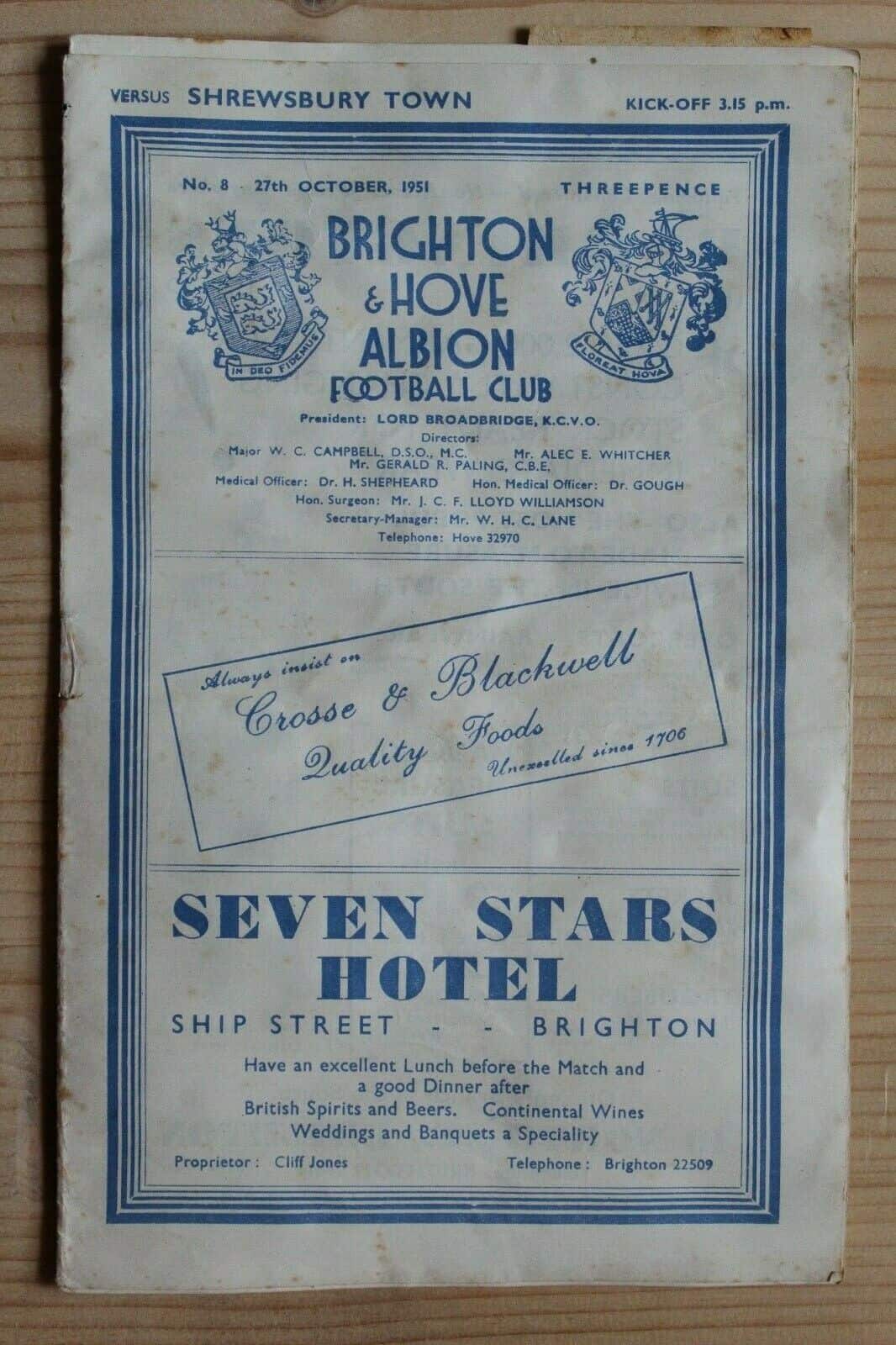 Brighton & Hove Albion FC v Shrewsbury Town FC